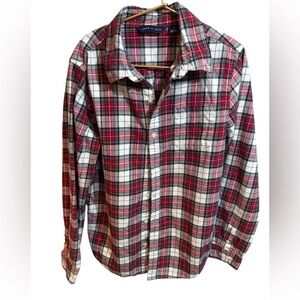 Janie and Jack Boys Plaid Button-Down Shirt Size 10 Classic Flannel Long Sleeve